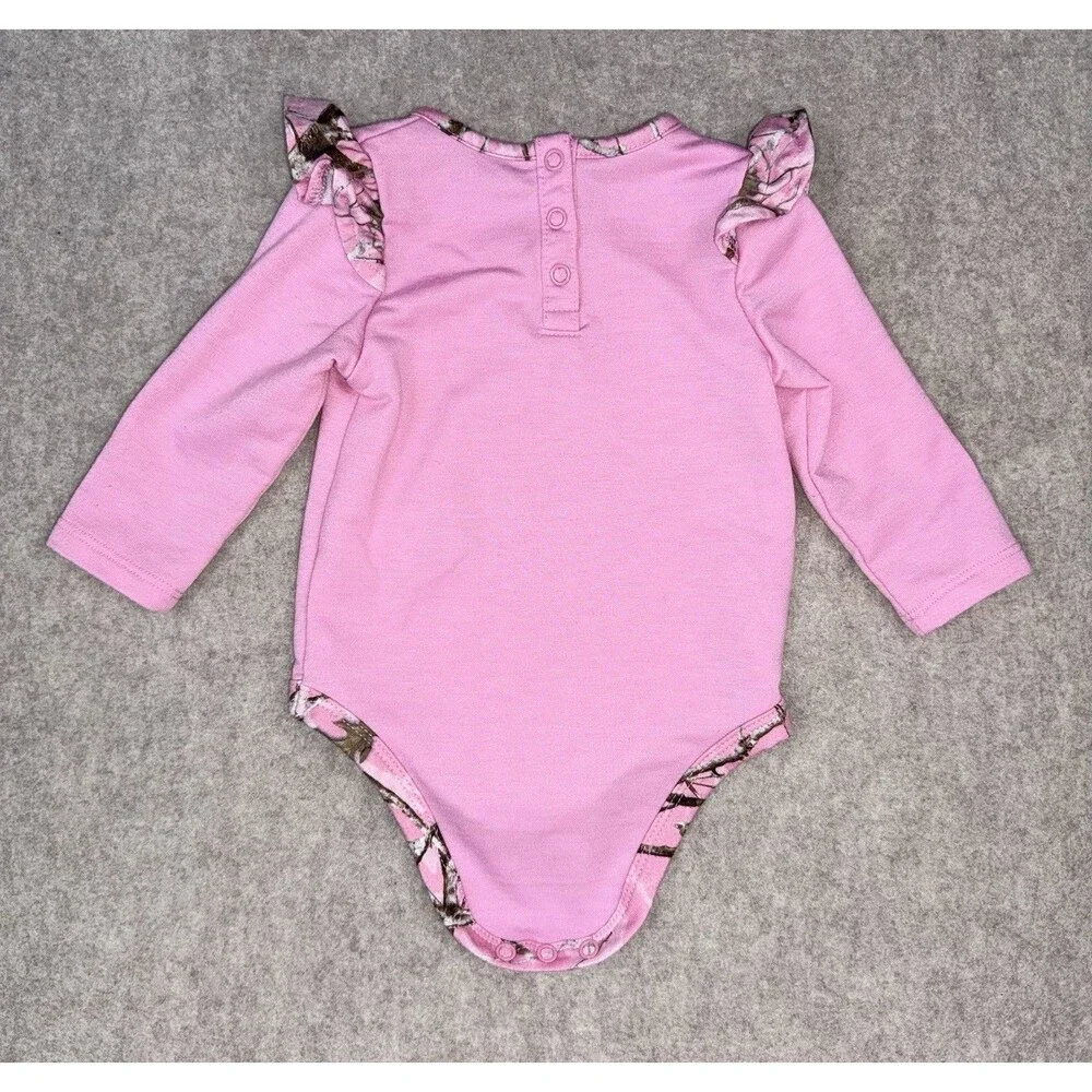 Baby Girl 3-6 Month Pink Camo Long Sleeve One Piece
